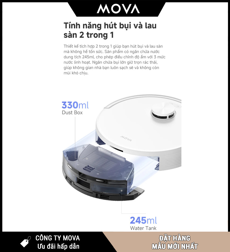 Mova E20s Pro Plus Robot Hút Bụi Lau Nhà