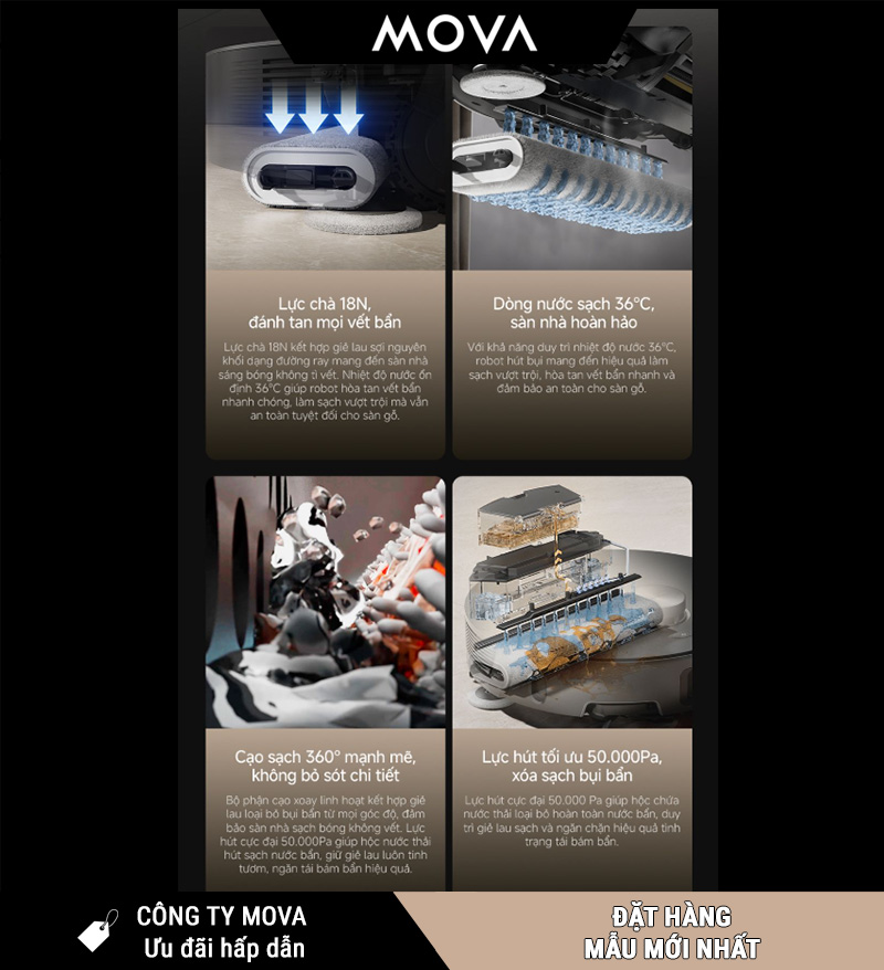 Mova Z50 Ultra Robot hút bụi lau nhà