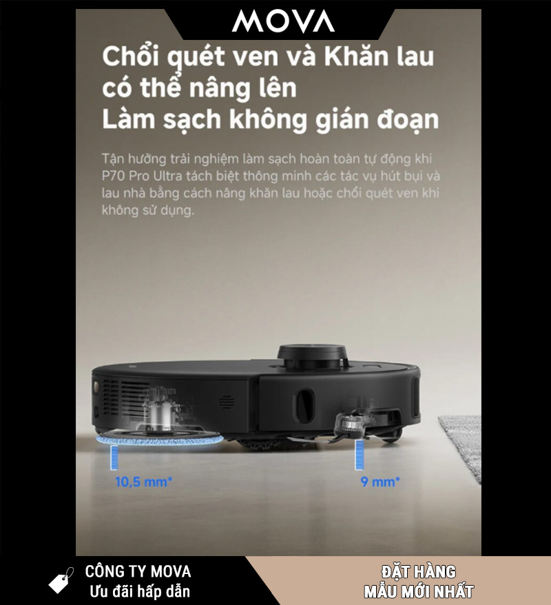 Mova P70 Pro Ultra Robot hút bụi lau nhà