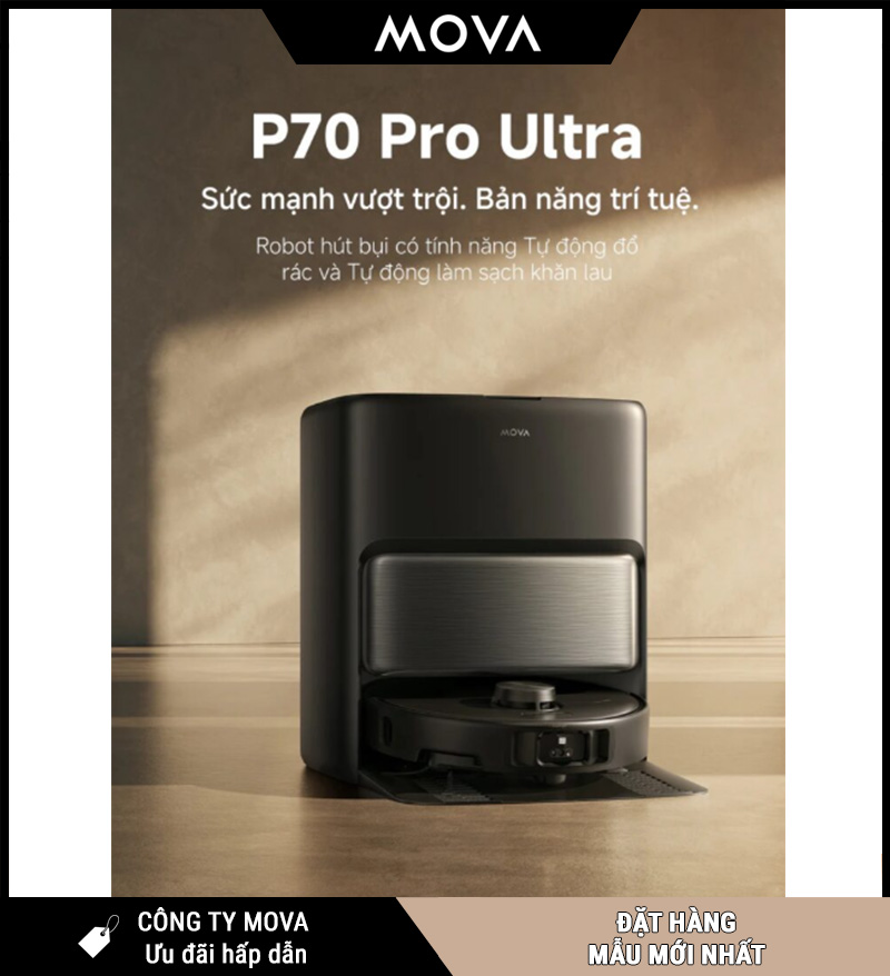 Mova P70 Pro Ultra Robot hút bụi lau nhà
